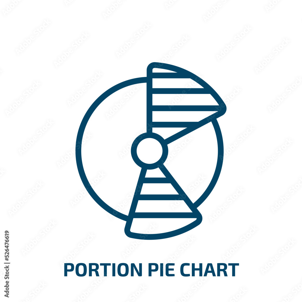 Poster portion pie chart icon from business collection. thin linear portion pie chart, portion, pie outline