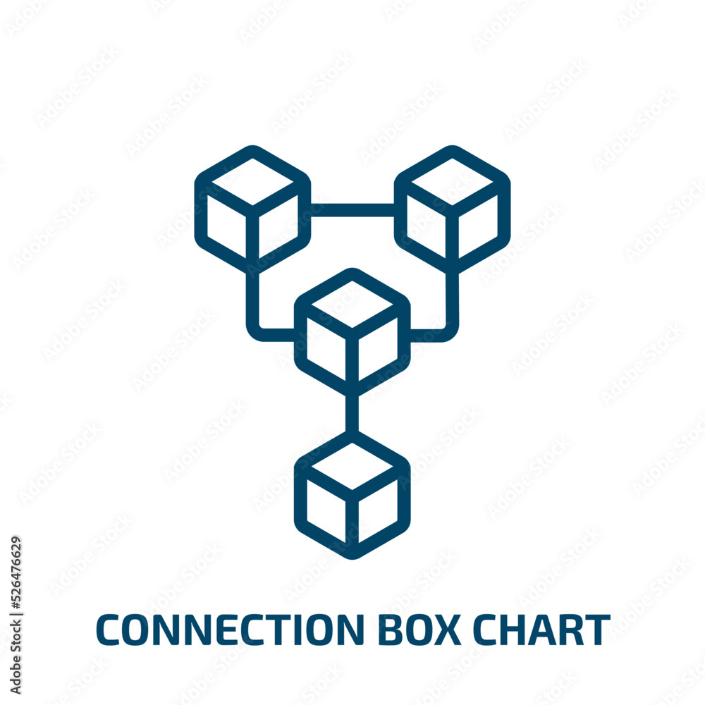Poster connection box chart icon from business collection. thin linear connection box chart, business, char