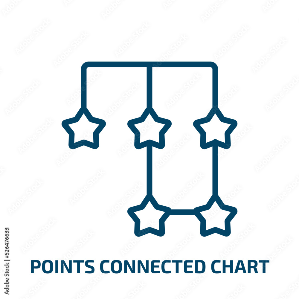 Poster points connected chart icon from business collection. thin linear points connected chart, connection