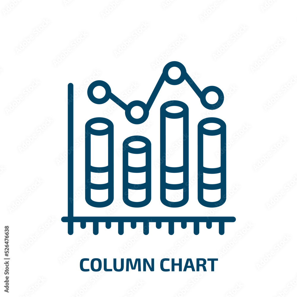 Poster column chart icon from business collection. thin linear column chart, presentation, column outline i