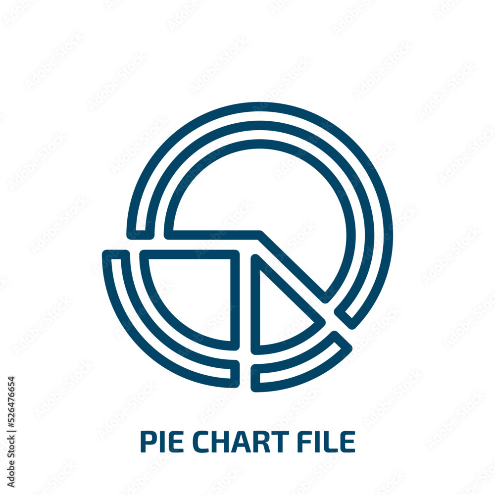 Poster pie chart file icon from business collection. thin linear pie chart file, file, pie outline icon iso