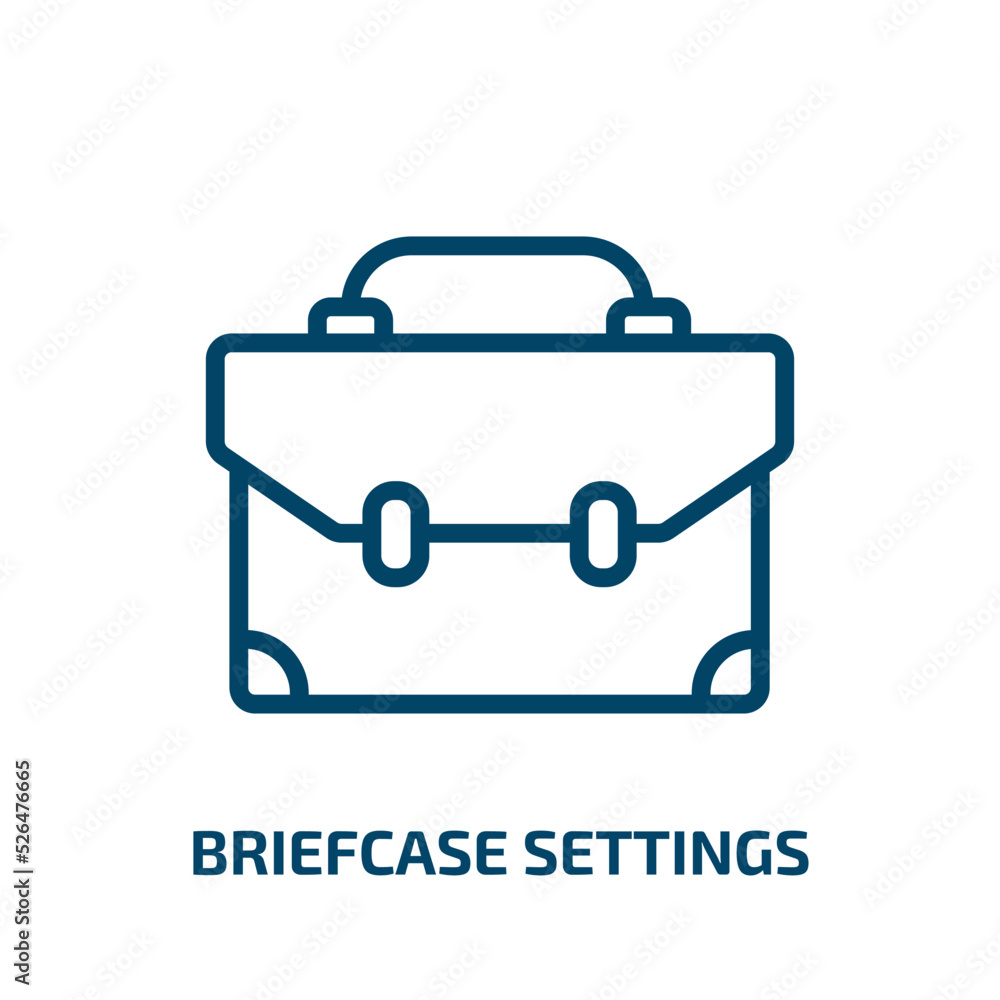 Poster briefcase settings icon from business collection. thin linear briefcase settings, briefcase, bag out