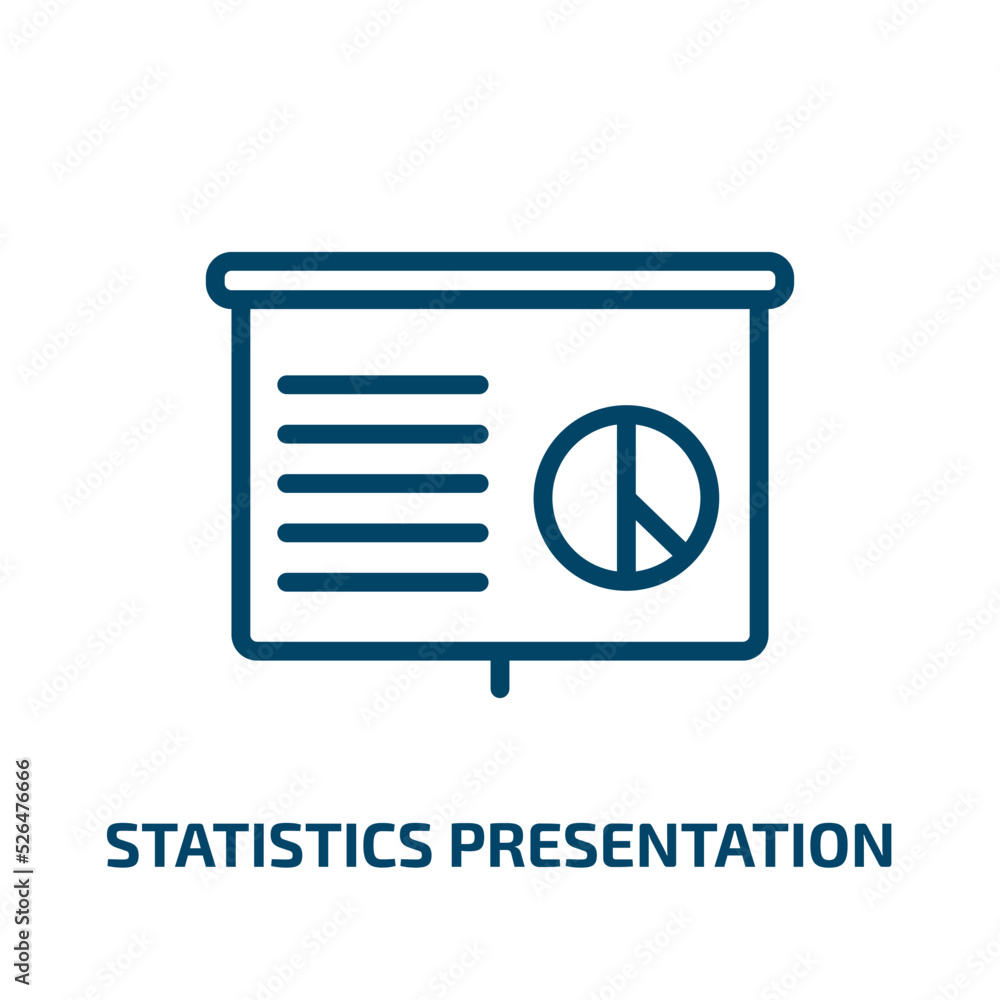 Poster statistics presentation icon from business collection. thin linear statistics presentation, presenta