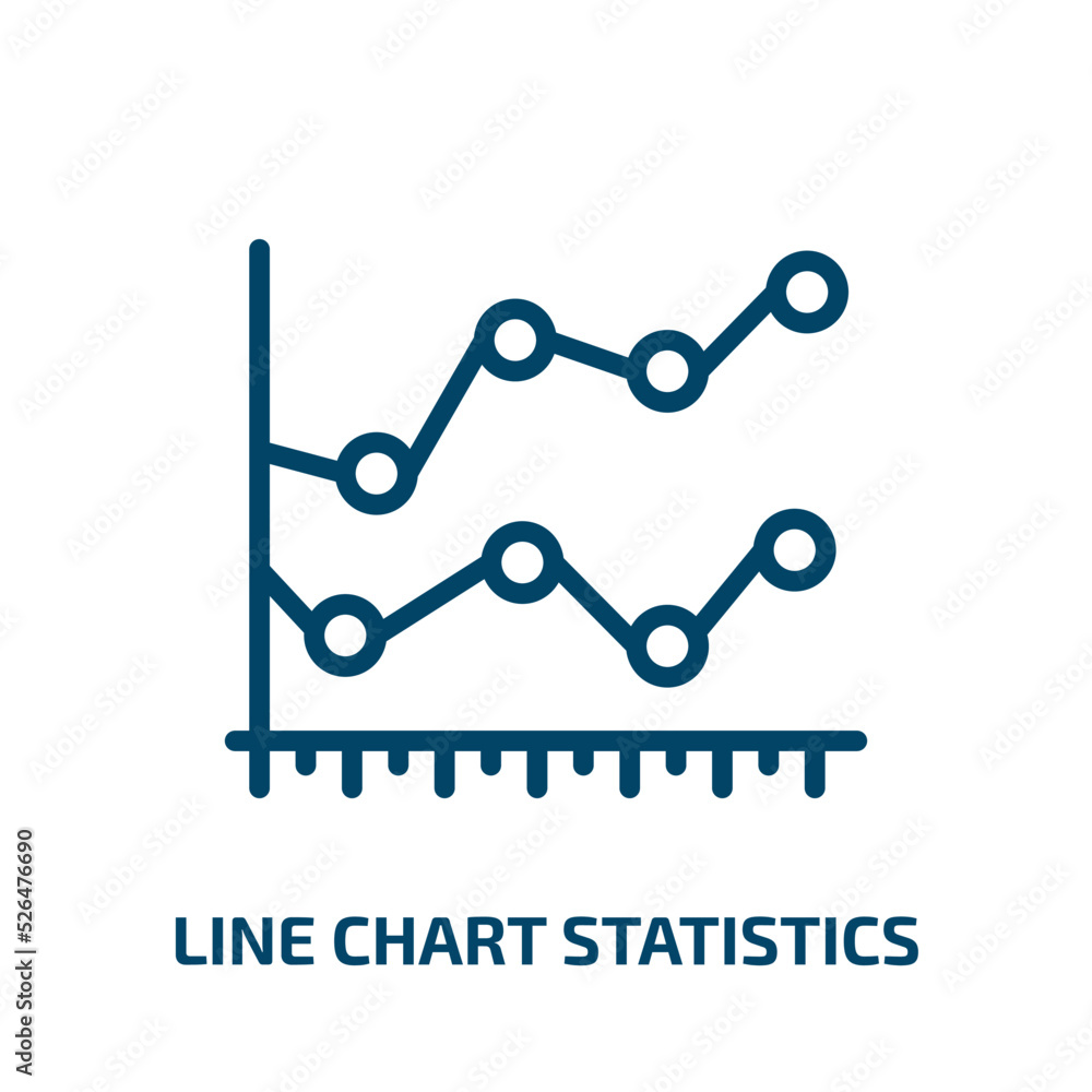 Poster line chart statistics icon from business collection. thin linear line chart statistics, graph, growt