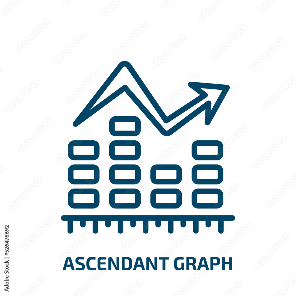 Poster ascendant graph icon from business collection. thin linear ascendant graph, presentation, bar outlin