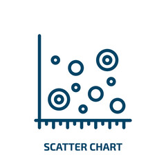 scatter chart icon from business collection. Thin linear scatter chart, data, graph outline icon isolated on white background. Line vector scatter chart sign, symbol for web and mobile