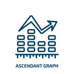 ascendant graph icon from business collection. Thin linear ascendant graph, presentation, bar outline icon isolated on white background. Line vector ascendant graph sign, symbol for web and mobile