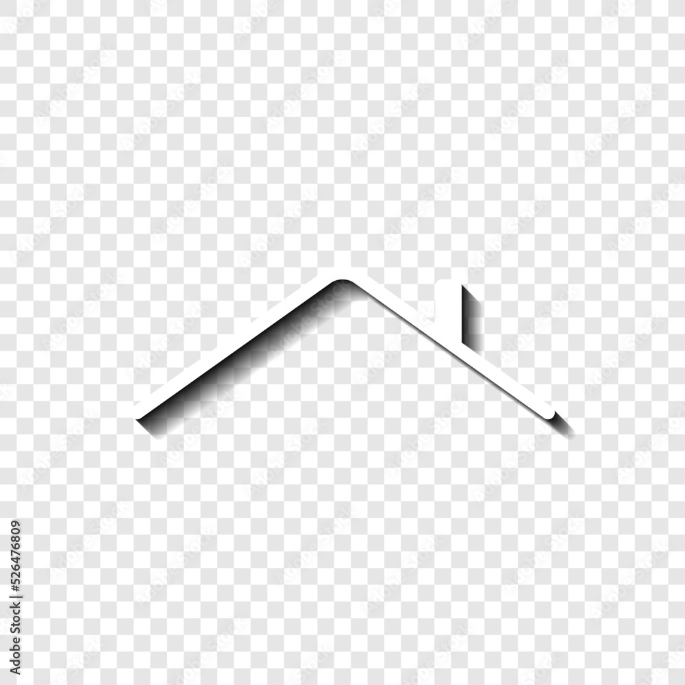 Poster house roof simple icon vector. flat design. white with shadow on transparent grid.ai