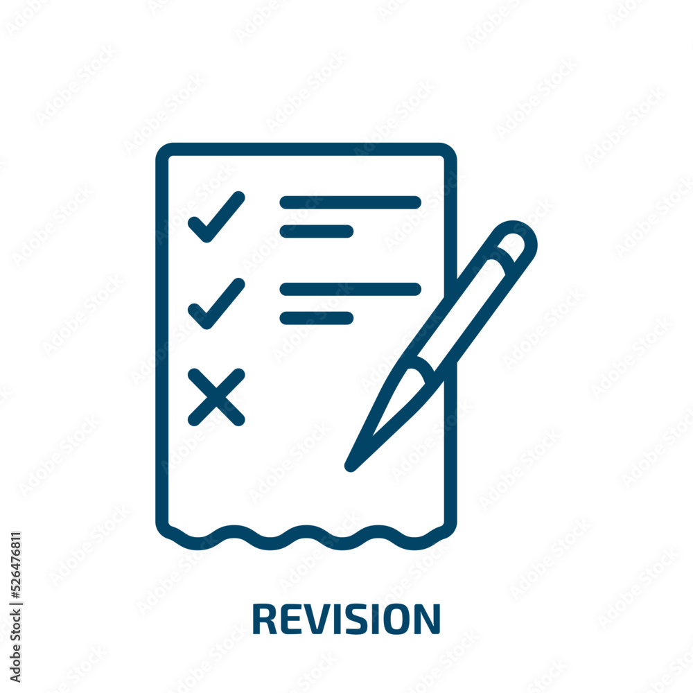 Aufkleber revision icon from business and finance collection. thin linear revision, arrow, pointer outline ico