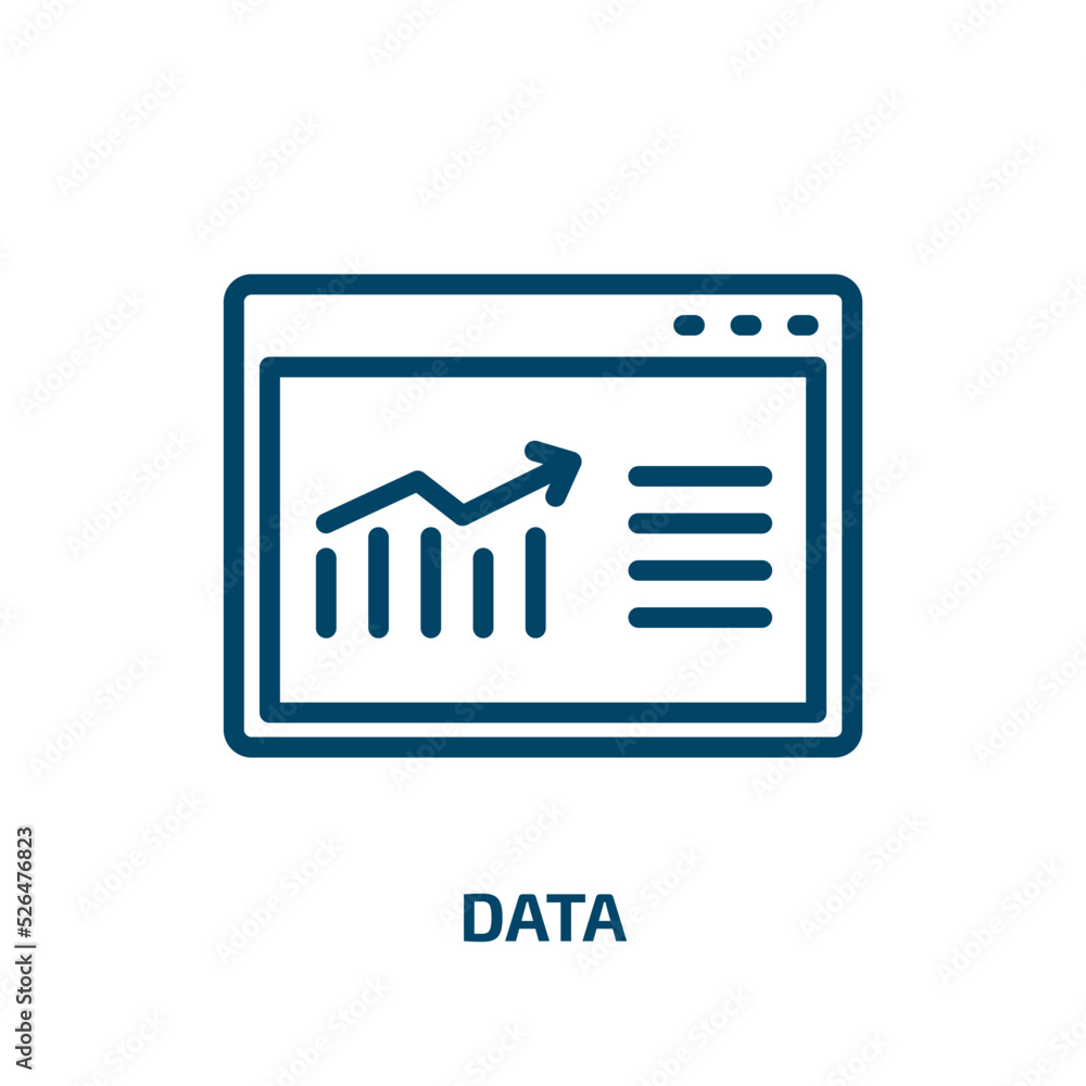 Poster data icon from business collection. thin linear data, business, information outline icon isolated on