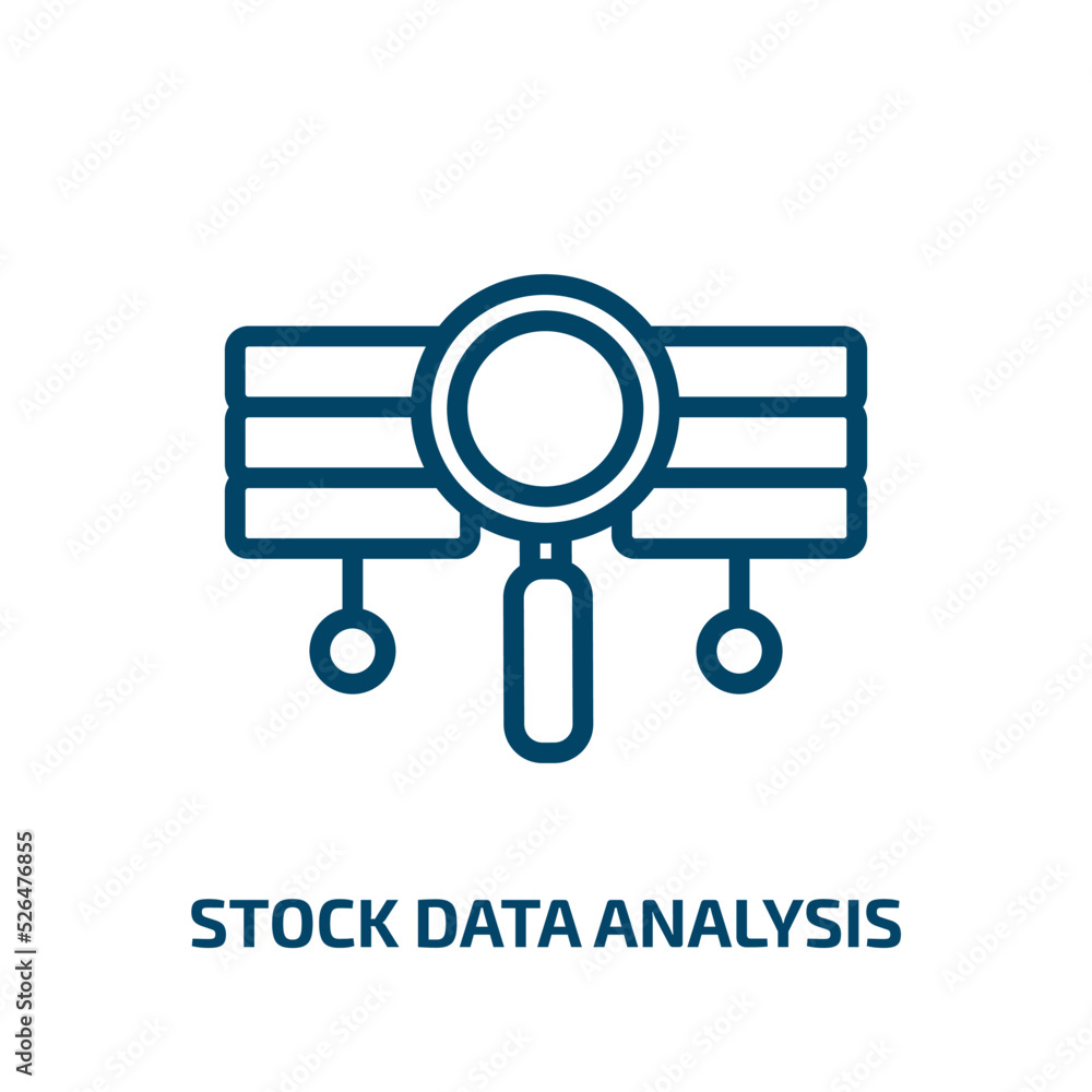 Poster stock data analysis icon from business and analytics collection. thin linear stock data analysis, da