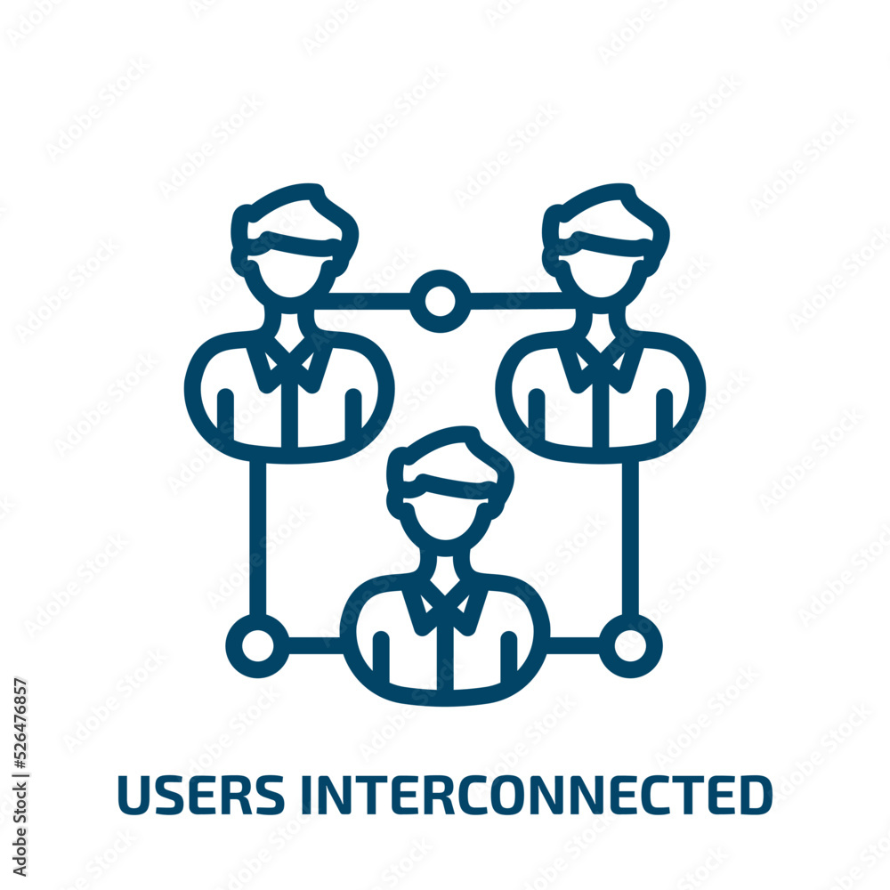 Poster users interconnected icon from business and analytics collection. thin linear users interconnected, 