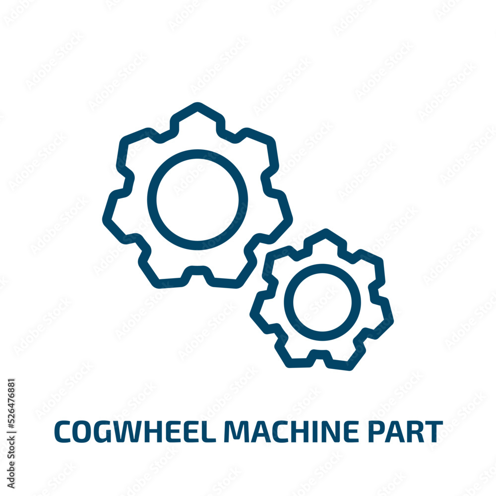 Poster cogwheel machine part icon from business and finance collection. thin linear cogwheel machine part, 