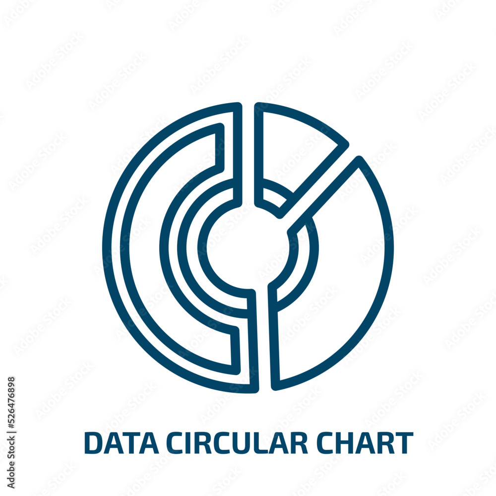 Poster data circular chart icon from business and finance collection. thin linear data circular chart, circ