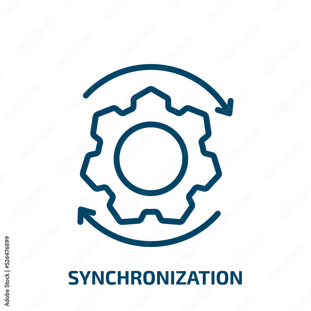 Poster synchronization icon from business collection. thin linear synchronization, synchronize, interface o