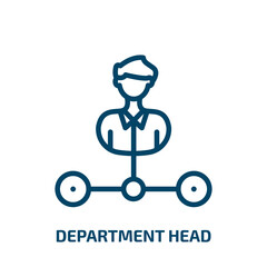 department head icon from business and analytics collection. Thin linear department head, office, head outline icon isolated on white background. Line vector department head sign, symbol for web and