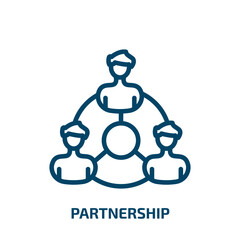 partnership icon from business and analytics collection. Thin linear partnership, communication, business outline icon isolated on white background. Line vector partnership sign, symbol for web and