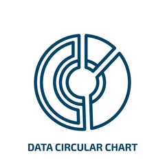 data circular chart icon from business and finance collection. Thin linear data circular chart, circular, graph outline icon isolated on white background. Line vector data circular chart sign, symbol