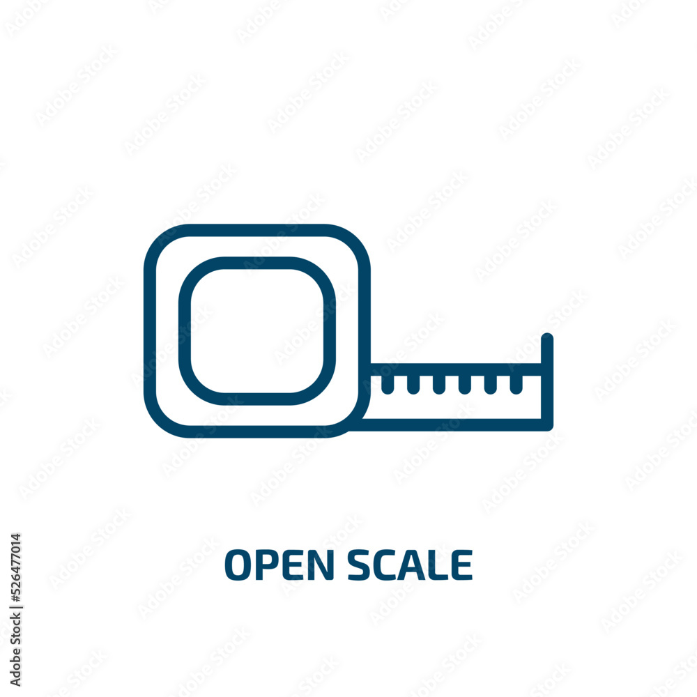 Poster open scale icon from construction tools collection. thin linear open scale, tool, glass outline icon