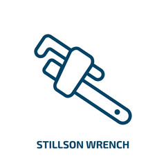 stillson wrench icon from construction tools collection. Thin linear stillson wrench, tool, wrench outline icon isolated on white background. Line vector stillson wrench sign, symbol for web and