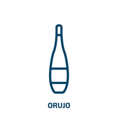 orujo icon from culture collection. Thin linear orujo, spain, spanish outline icon isolated on white background. Line vector orujo sign, symbol for web and mobile