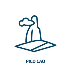 pico cao icon from culture collection. Thin linear pico cao, palm, pico outline icon isolated on white background. Line vector pico cao sign, symbol for web and mobile