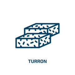 turron icon from culture collection. Thin linear turron, spain, tapas outline icon isolated on white background. Line vector turron sign, symbol for web and mobile