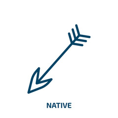 native icon from cultures collection. Thin linear native, history, ancient outline icon isolated on white background. Line vector native sign, symbol for web and mobile