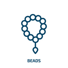 beads icon from cultures collection. Thin linear beads, bead, beauty outline icon isolated on white background. Line vector beads sign, symbol for web and mobile