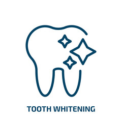 tooth whitening icon from dentist collection. Thin linear tooth whitening, medical, dental outline icon isolated on white background. Line vector tooth whitening sign, symbol for web and mobile