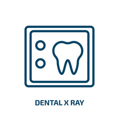 dental x ray icon from dentist collection. Thin linear dental x ray, medical, dental outline icon isolated on white background. Line vector dental x ray sign, symbol for web and mobile