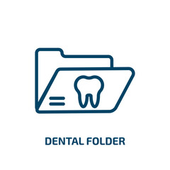 dental folder icon from dentist collection. Thin linear dental folder, dental, folder outline icon isolated on white background. Line vector dental folder sign, symbol for web and mobile