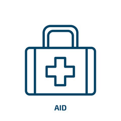 aid icon from dentist collection. Thin linear aid, medical, care outline icon isolated on white background. Line vector aid sign, symbol for web and mobile