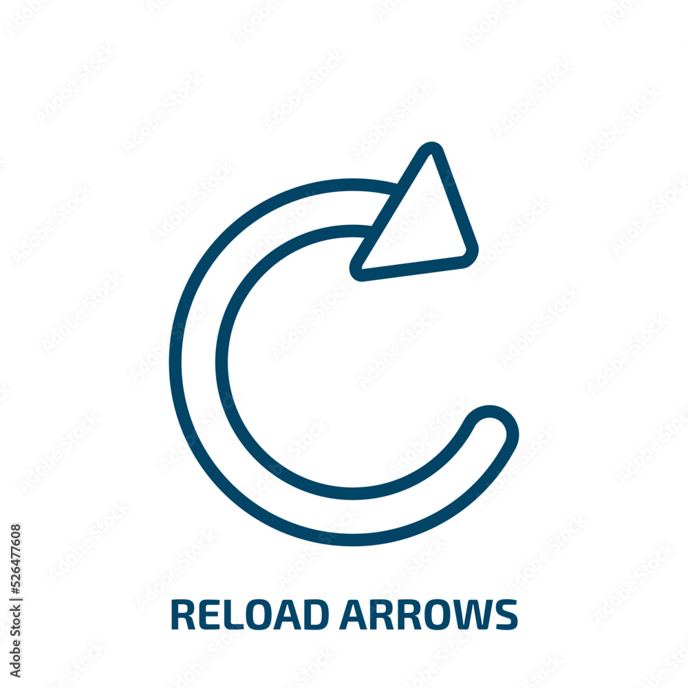 Poster reload arrows icon from ecology collection. thin linear reload arrows, arrow, interface outline icon