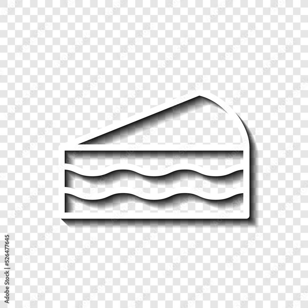 Aufkleber piece of cake simple icon vector. flat design. white with shadow on transparent grid.ai