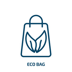 eco bag icon from ecology collection. Thin linear eco bag, bag, eco outline icon isolated on white background. Line vector eco bag sign, symbol for web and mobile