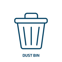 dust bin icon from ecology collection. Thin linear dust bin, can, garbage outline icon isolated on white background. Line vector dust bin sign, symbol for web and mobile