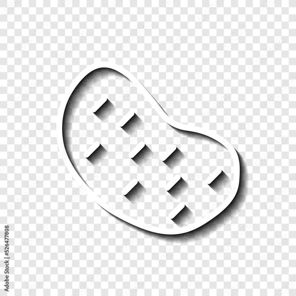 Poster potato simple icon vector. flat design. white with shadow on transparent grid.ai