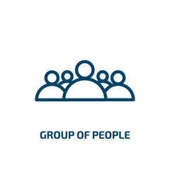 group of people icon from education collection. Thin linear group of people, group, people outline icon isolated on white background. Line vector group of people sign, symbol for web and mobile
