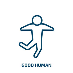 good human icon from feelings collection. Thin linear good human, human, good outline icon isolated on white background. Line vector good human sign, symbol for web and mobile