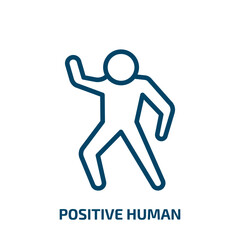 positive human icon from feelings collection. Thin linear positive human, human, positive outline icon isolated on white background. Line vector positive human sign, symbol for web and mobile
