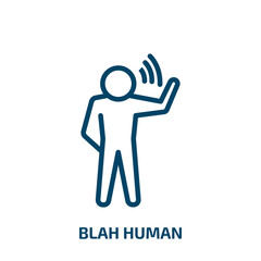 blah human icon from feelings collection. Thin linear blah human, cold, man outline icon isolated on white background. Line vector blah human sign, symbol for web and mobile