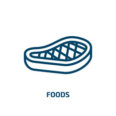 foods icon from food collection. Thin linear foods, food, kitchen outline icon isolated on white background. Line vector foods sign, symbol for web and mobile