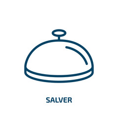 salver icon from food collection. Thin linear salver, food, restaurant outline icon isolated on white background. Line vector salver sign, symbol for web and mobile