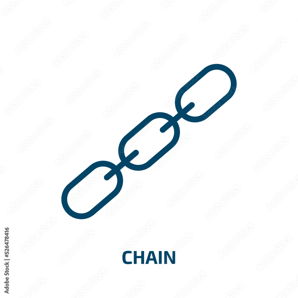 Fototapete chain icon from general collection. thin linear chain, business, link outline icon isolated on white