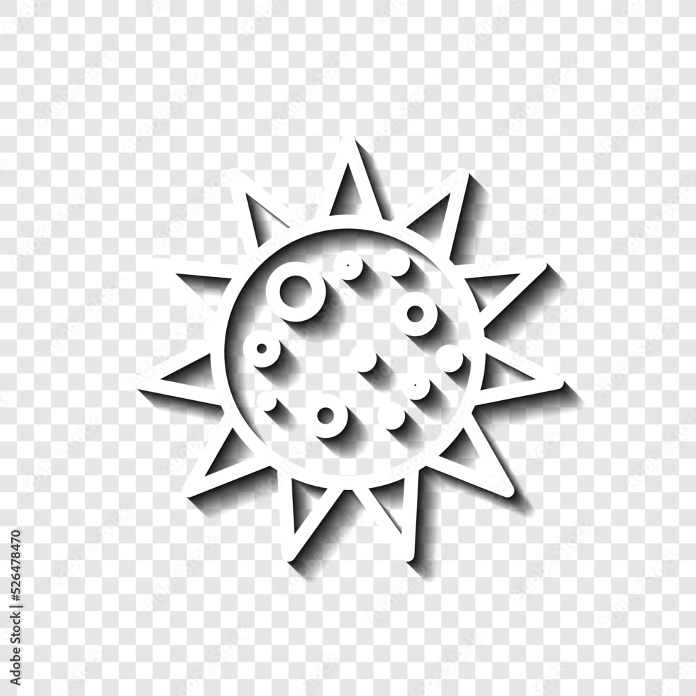 Aufkleber sun, moon, eclipse simple icon vector. flat design. white with shadow on transparent grid.ai