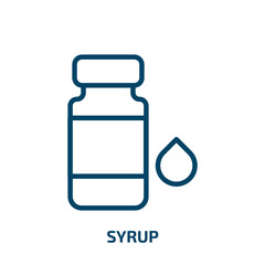 syrup icon from health and medical collection. Thin linear syrup, bottle, medicine outline icon isolated on white background. Line vector syrup sign, symbol for web and mobile