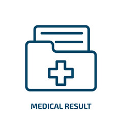 medical result icon from health and medical collection. Thin linear medical result, medical, result outline icon isolated on white background. Line vector medical result sign, symbol for web and