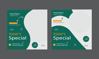 Food social media promotion and instagram banner