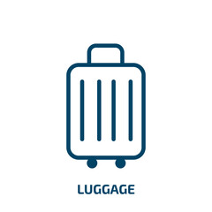 luggage icon from hotel collection. Thin linear luggage, travel, suitcase outline icon isolated on white background. Line vector luggage sign, symbol for web and mobile